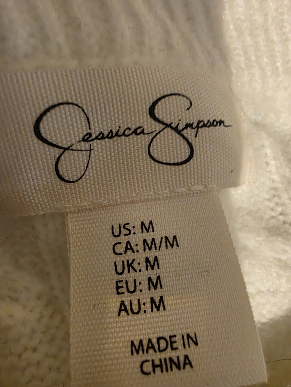 Jessica Simpson Cream Cable-Knit Cropped Cardigan with Decorative Buttons - Picture 2 of 5